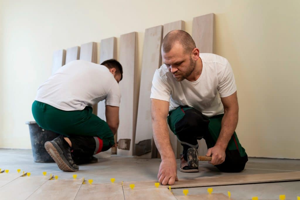 Flooring installation detail for comparing vinyl plank and laminate